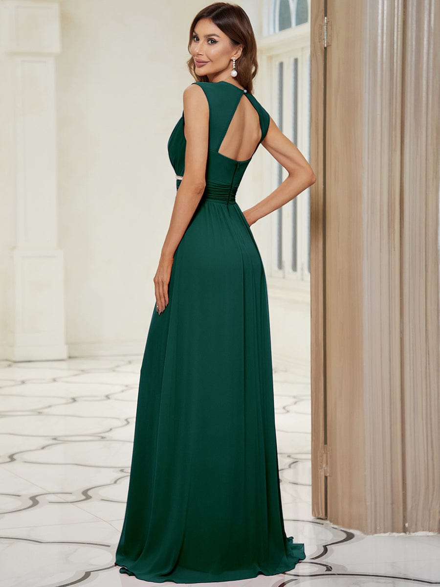 Sleeveless Grecian Style Formal Evening Dresses for Women #color_Dark Green