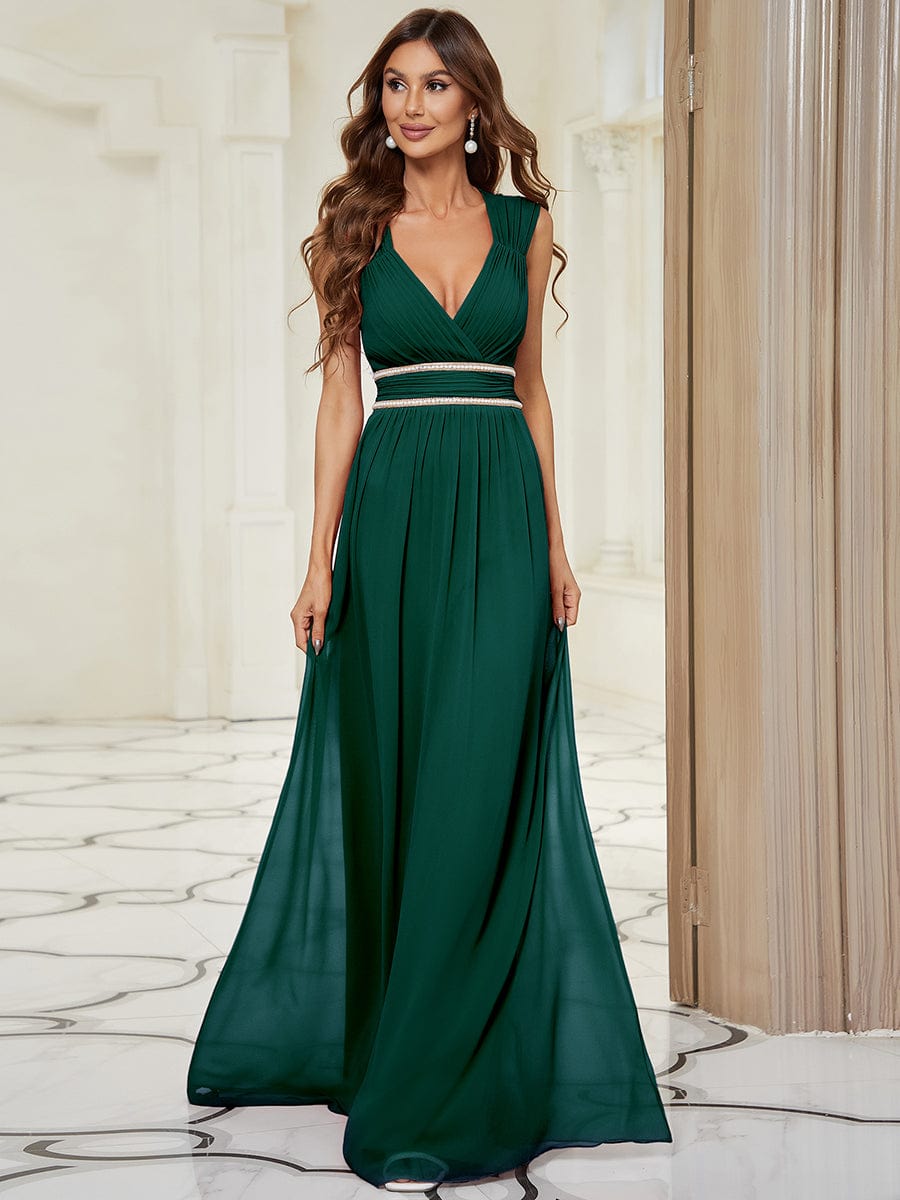 Sleeveless Grecian Style Formal Evening Dresses for Women #color_Dark Green