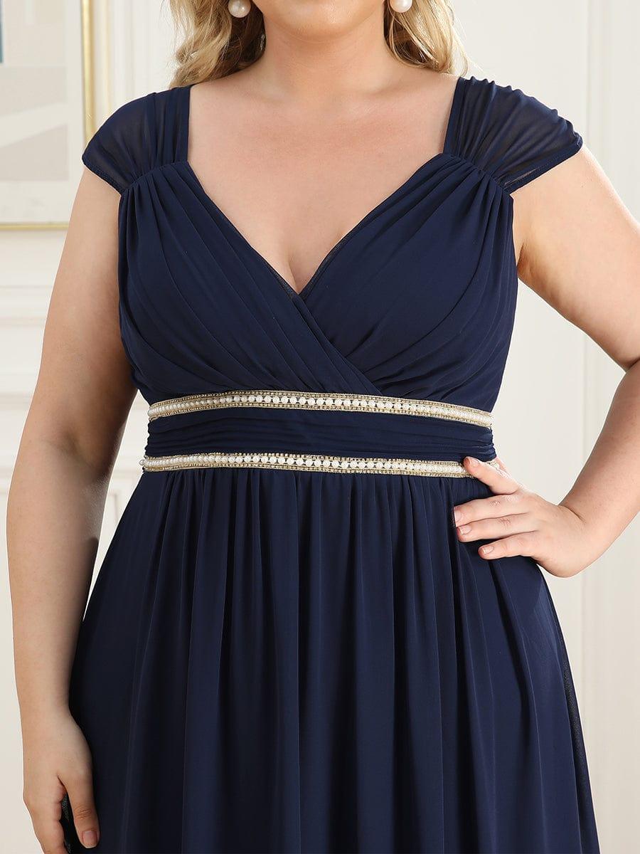 Sleeveless Grecian Style Formal Evening Dresses for Women #color_Navy Blue