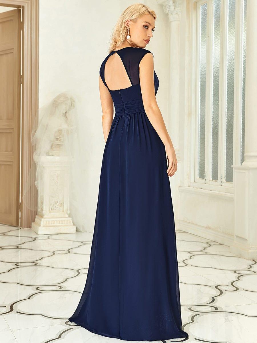 Sleeveless Grecian Style Formal Evening Dresses for Women #color_Navy Blue