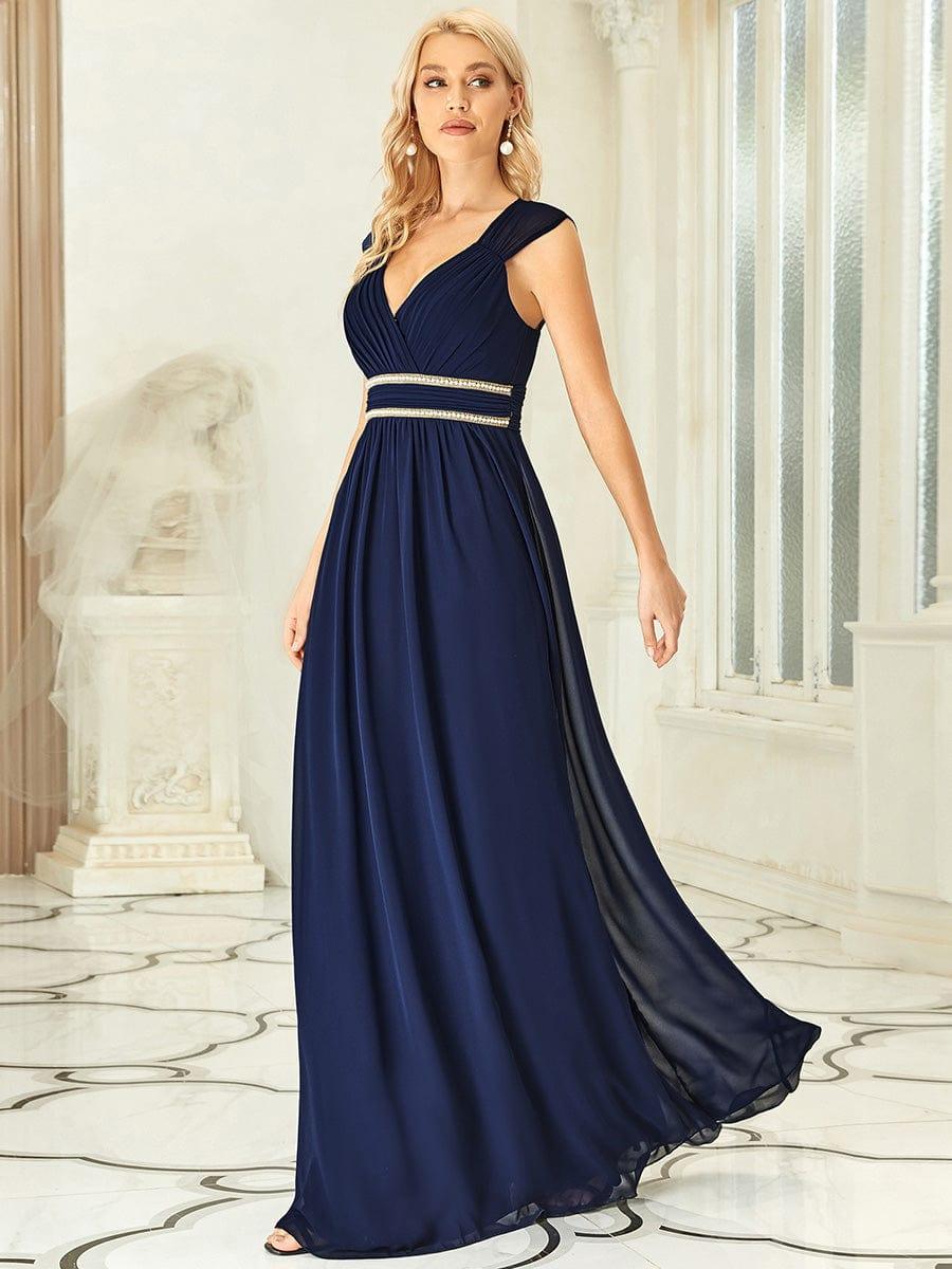Sleeveless Grecian Style Formal Evening Dresses for Women #color_Navy Blue