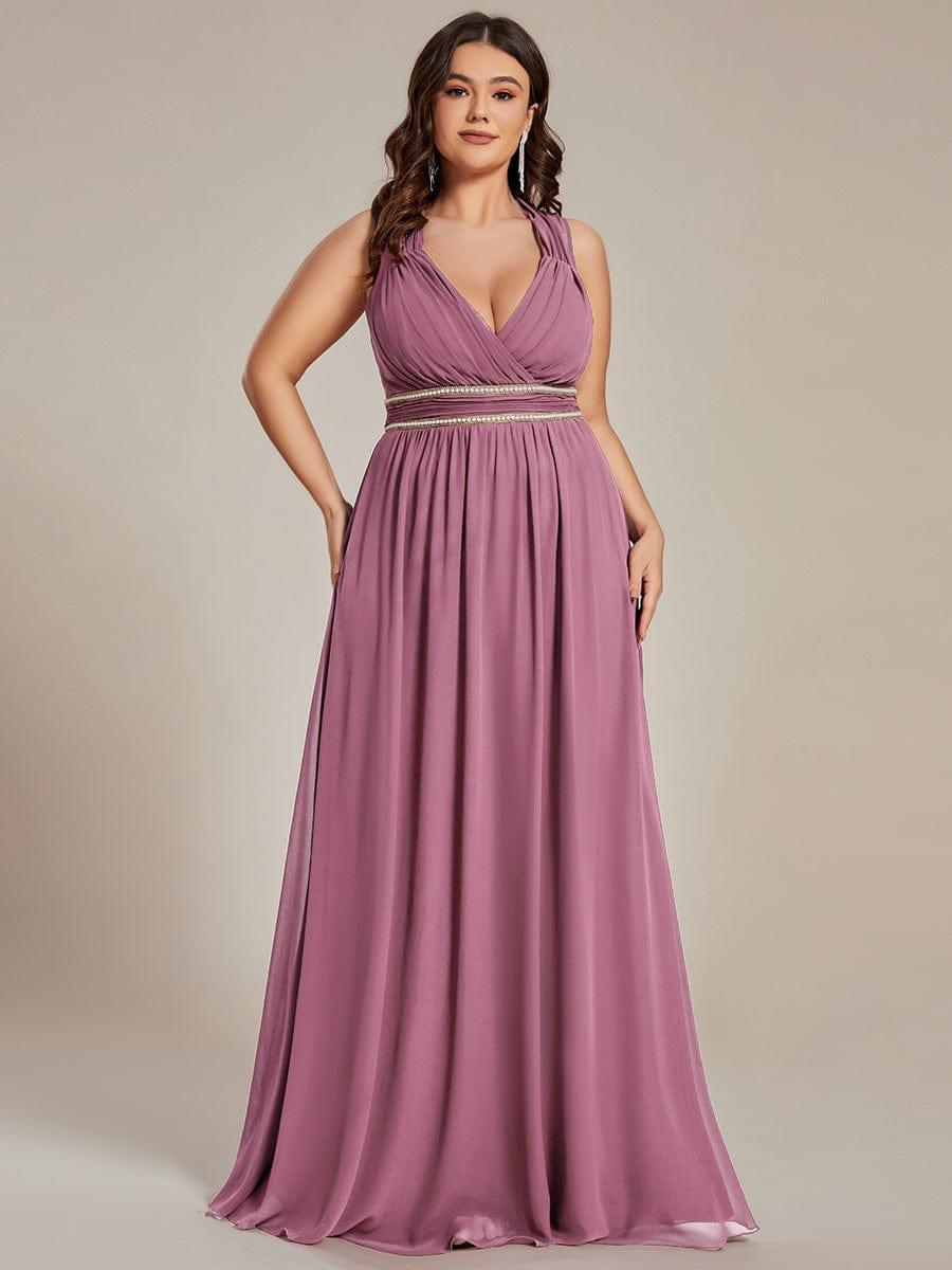 Sleeveless Grecian Style Formal Evening Dresses for Women #color_Purple Orchid