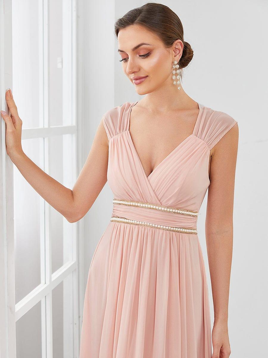 Sleeveless Grecian Style Formal Evening Dresses for Women #color_Pink