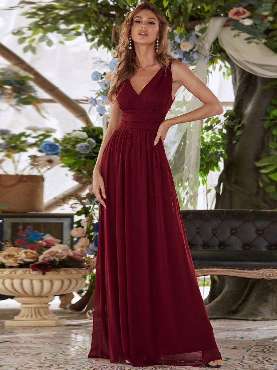 Burgundy Bridesmaid Dresses #style_ES09018BD