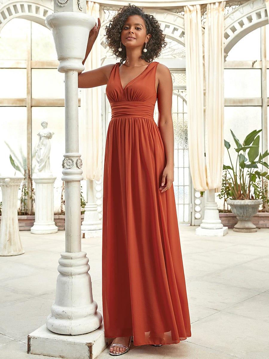 Burnt Orange Bridesmaid Dresses #style_ES09018BO