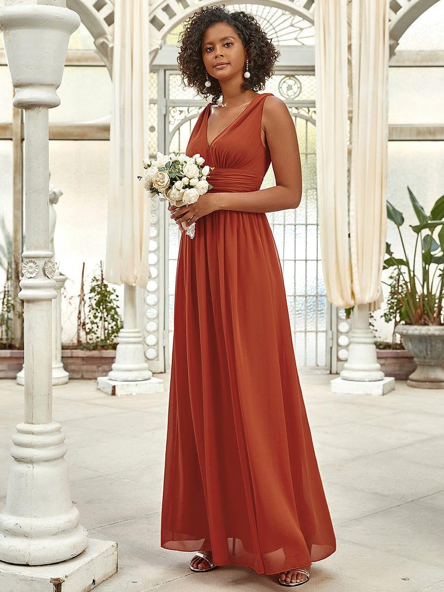 Burnt Orange Bridesmaid Dresses #style_ES09018BO