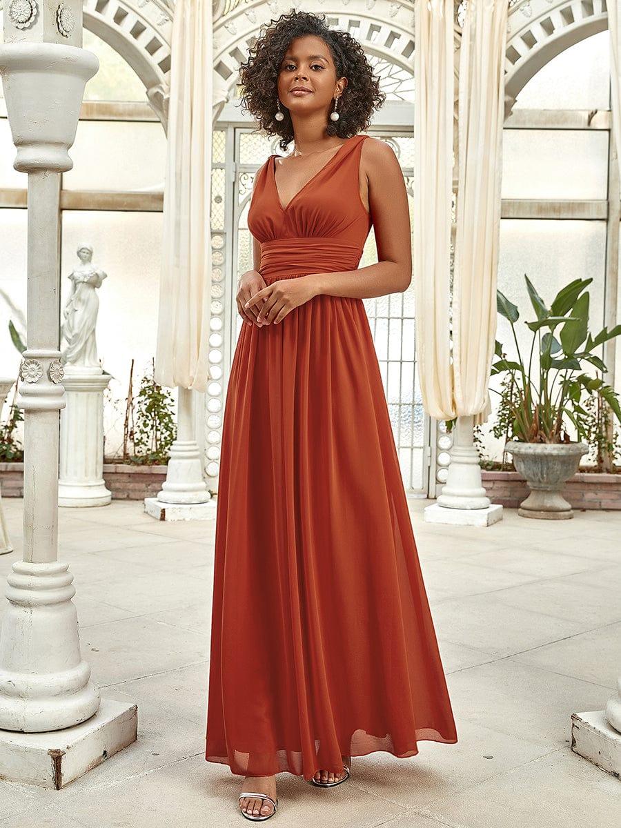 Burnt Orange Bridesmaid Dresses #style_ES09018BO