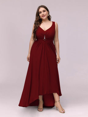 Custom Size V-Neck High-Low Chiffon Evening Dress
