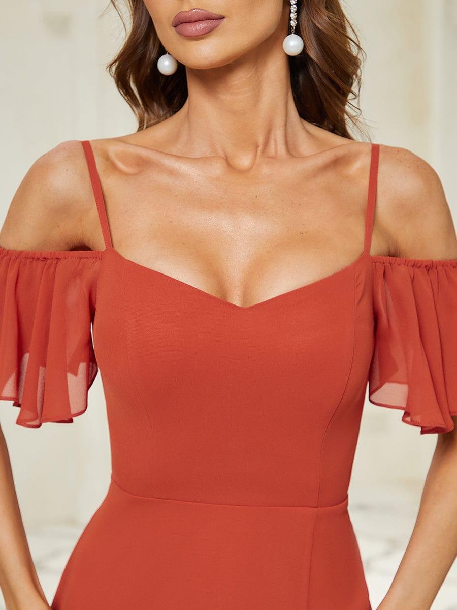 Burnt Orange Bridesmaid Dresses #style_ES00237BO