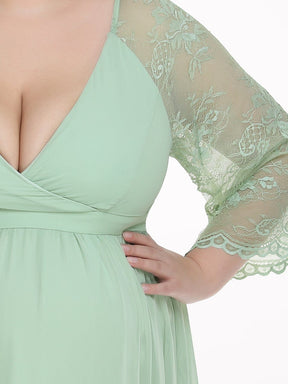 Sheer Lace Short Sleeve Maxi Maternity Dress