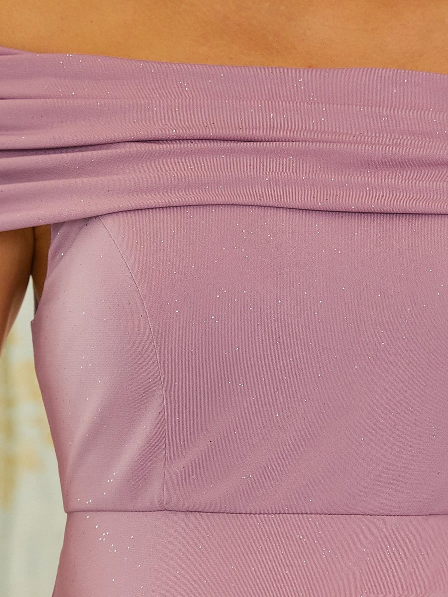 Off Shoulder Bodycon Mermaid Maternity Dress #color_Purple Orchid Off Shoulder Bodycon Mermaid Maternity Dress