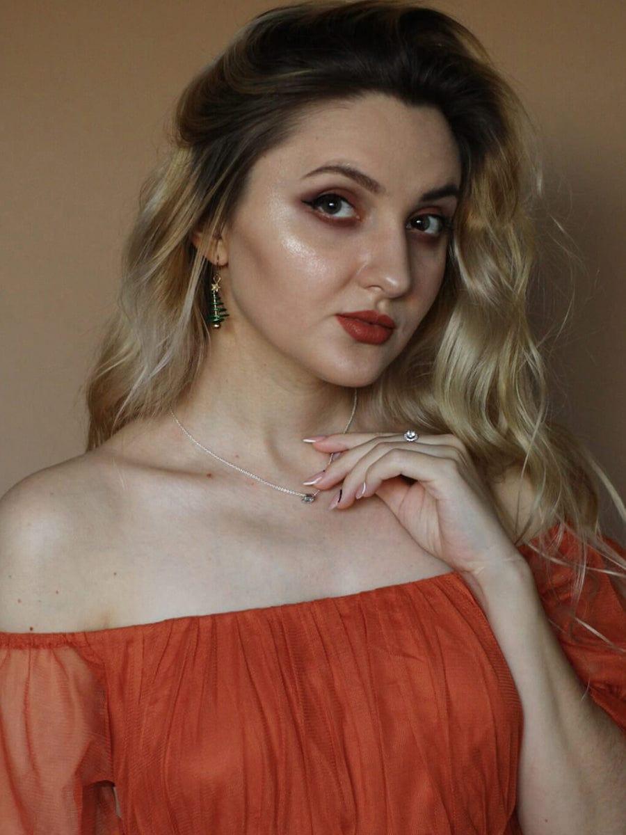 Off the Shoulder Pleated Tulle Maxi Maternity Dress #color_Burnt Orange