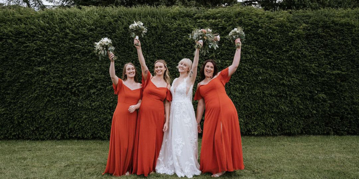 Burnt Orange Bridesmaid Dresses from Real Weddings