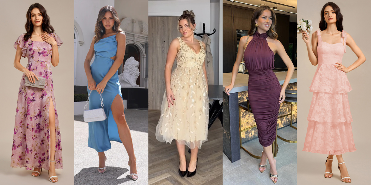 aborad wedding guest dresses