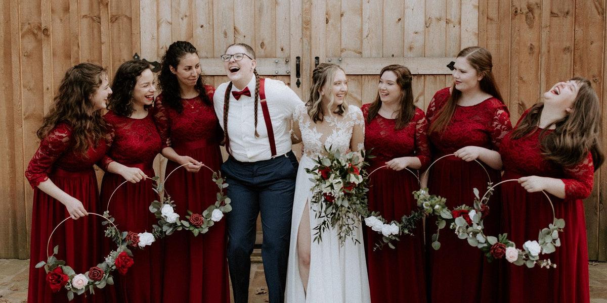 burgundy bridesmaid dresses