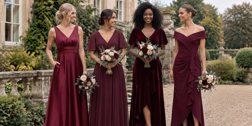 Burgundy Bridesmaid Dresses: Flowers, Shoes and Colour Tips