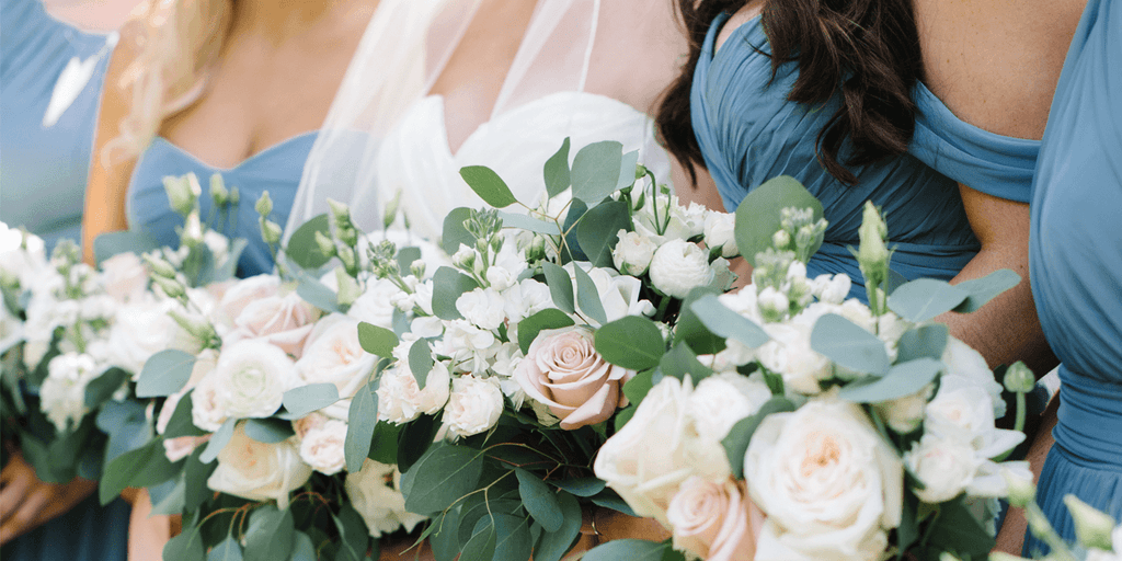 Dusky blue bridesmaid deals dresses uk