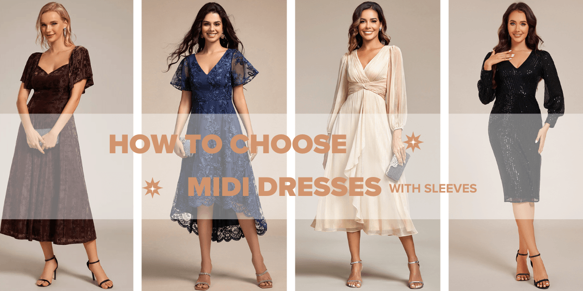 Midi Evening Dresses with Sleeves for Any Body Type