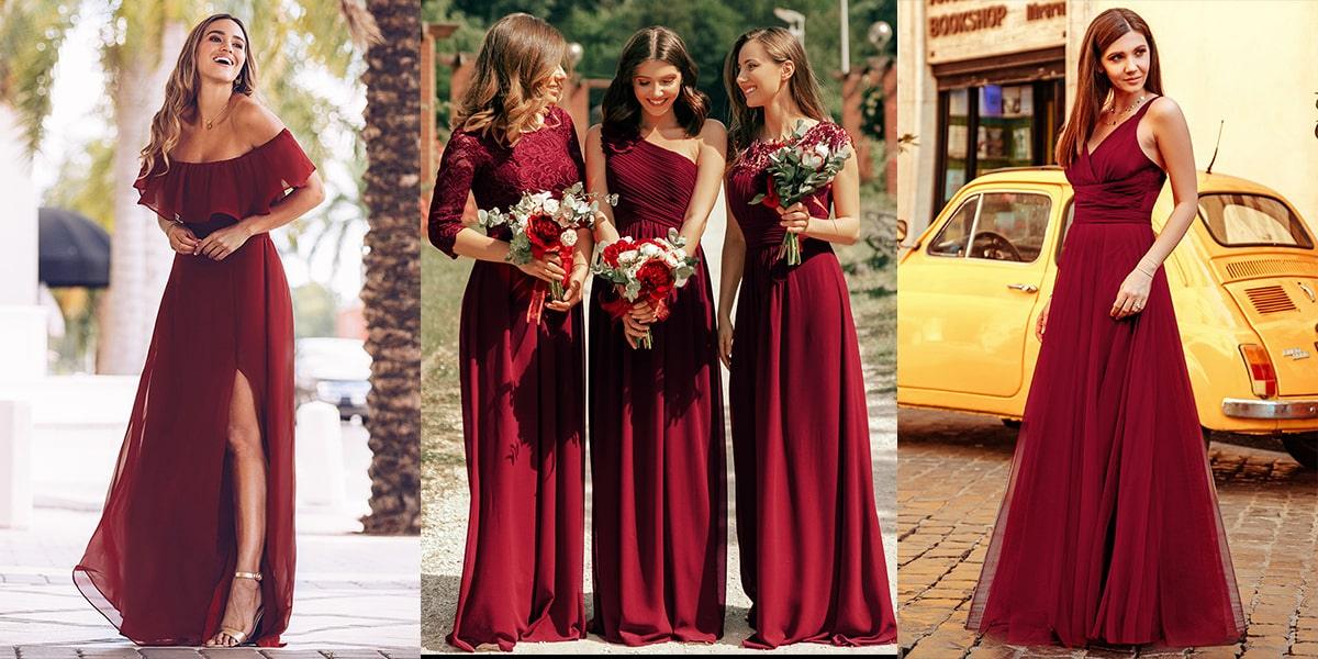 Top Three Burgundy Bridesmaids’ Dresses for Autumn Weddings 2024