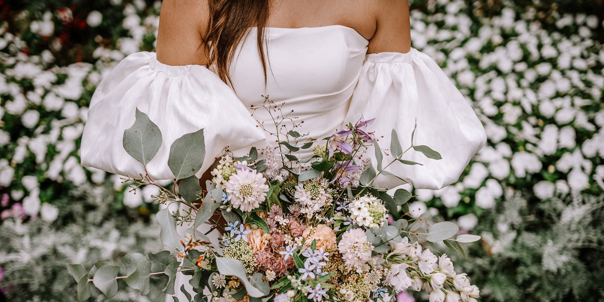 puff sleeve wedding dress