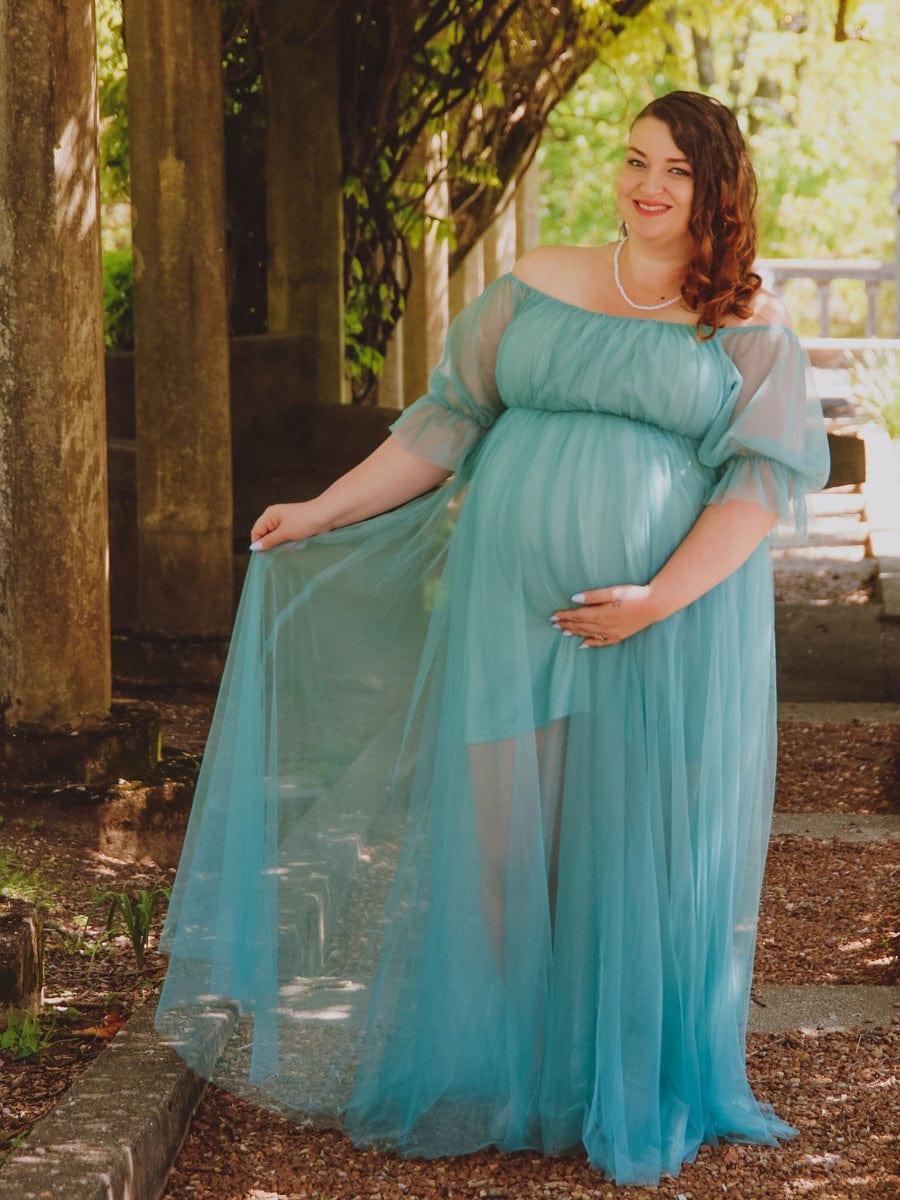 sachin and babi light blue dress Abtuhar Summer Dresses for Maternity,Beach Dresses for Pregnant Women,Maternity  Holiday Dress Loose Casual Short Sleeve Round Neck Dress,Sky Blue,XXL main image 1