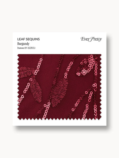 Ever-Pretty Leaf Sequin Swatch #Color_Burgundy