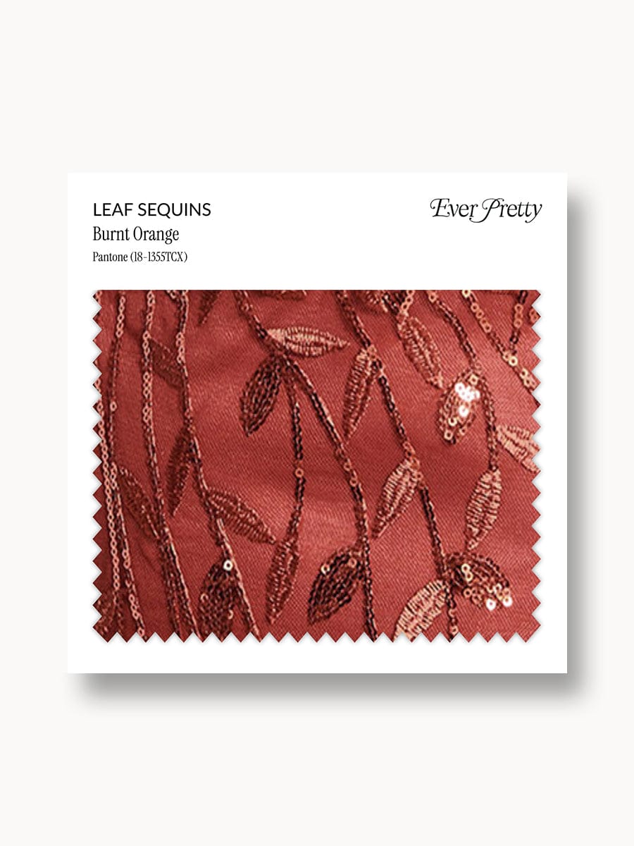 Ever-Pretty Leaf Sequin Swatch #Color_Burnt Orange