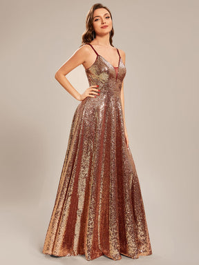 Custom Size Sequin Spaghetti Strap Lace-Up Prom Dresses