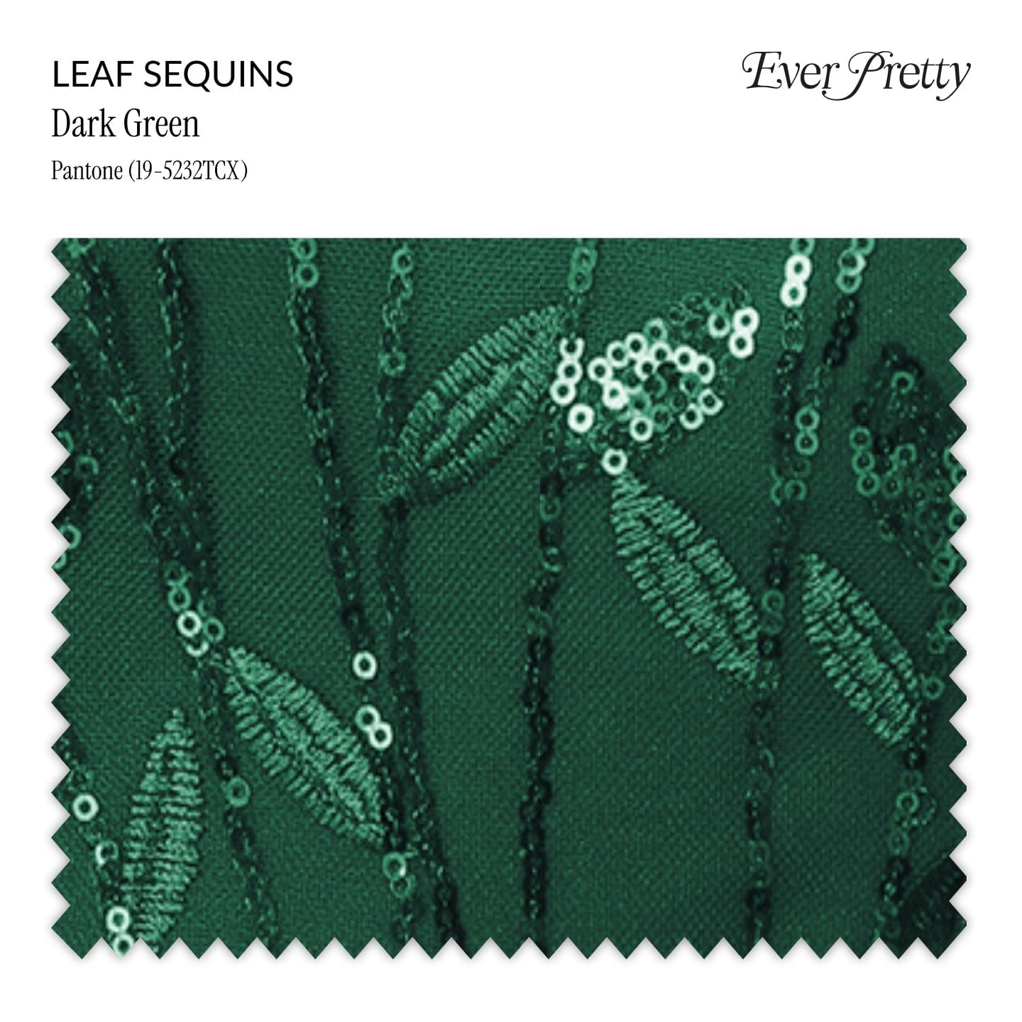 Ever-Pretty Leaf Sequin Swatch #Color_Dark Green
