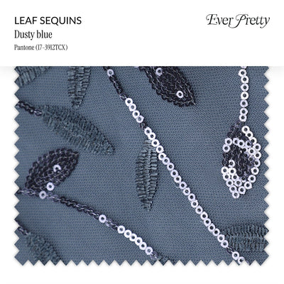 Ever-Pretty Leaf Sequin Swatch #Color_Dusty Blue