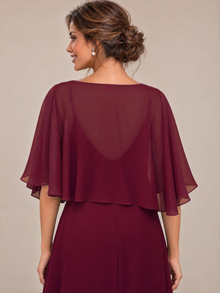 Contemporary Eveningwear Product Detail Design shawl #color_Burgundy