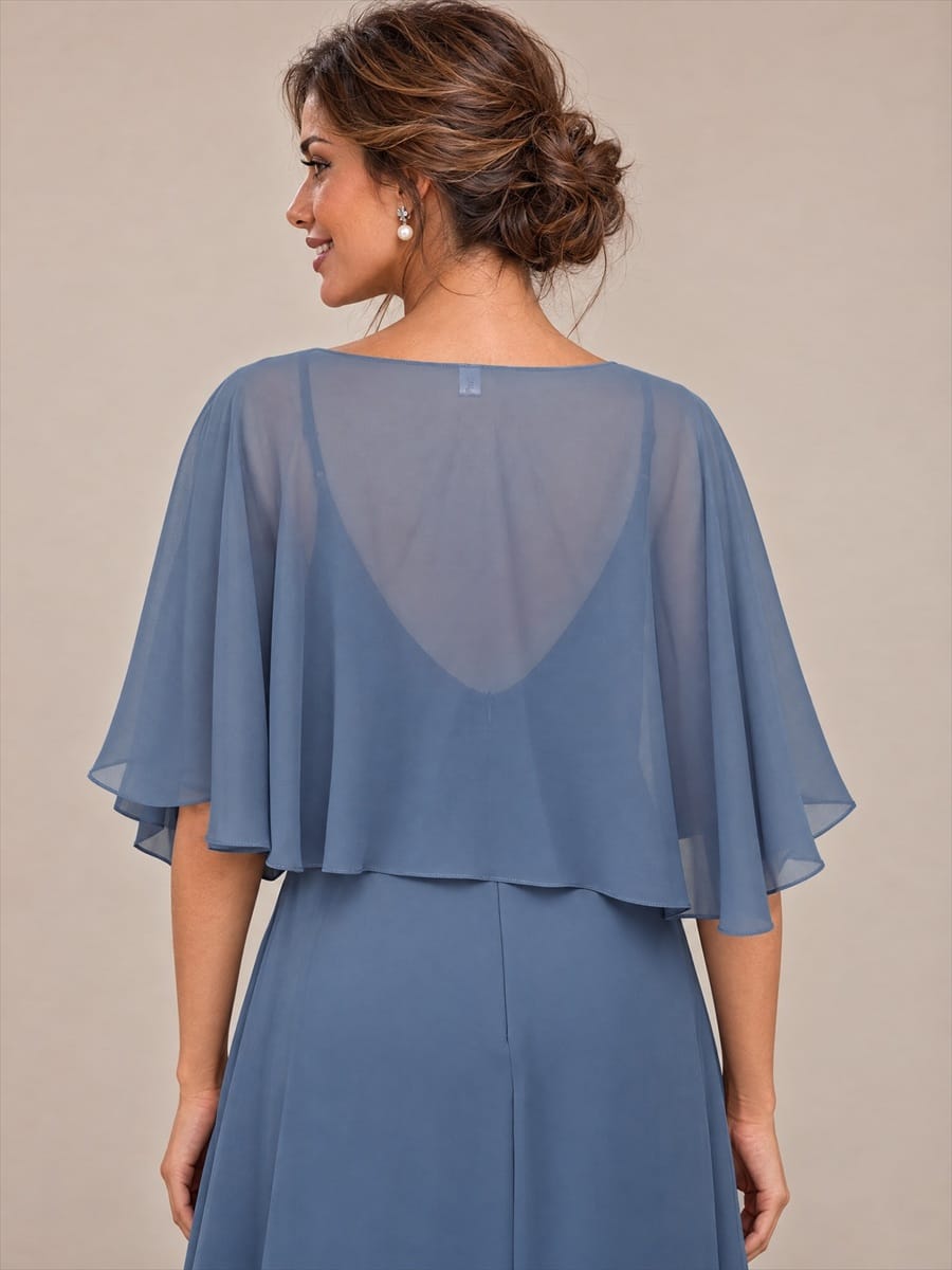 Contemporary Eveningwear Product Detail Design shawl #color_Dusty Blue