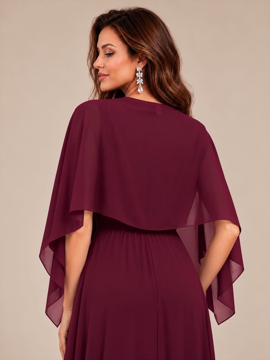 Contemporary Eveningwear Product Detail Design shawl #color_Burgundy