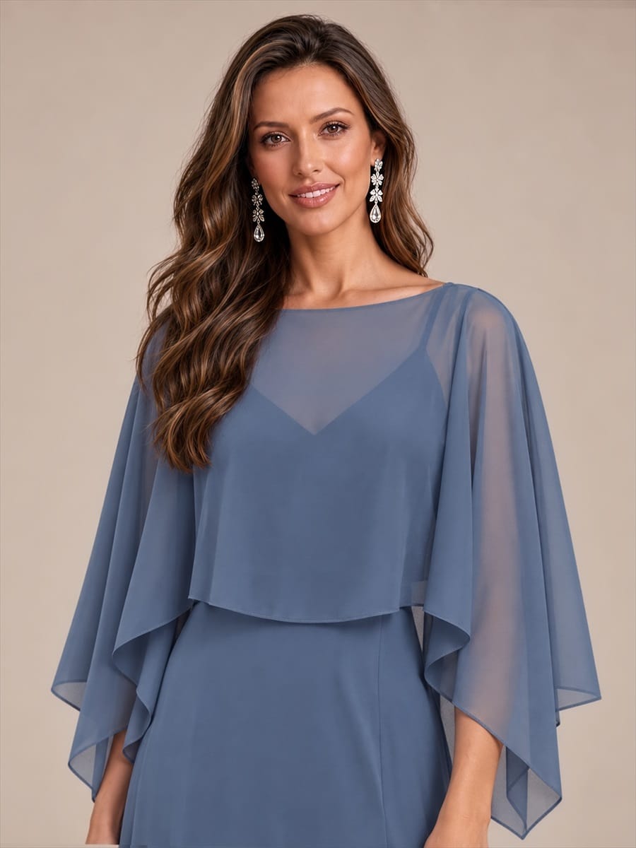 Contemporary Eveningwear Product Detail Design shawl #color_Dusty Blue