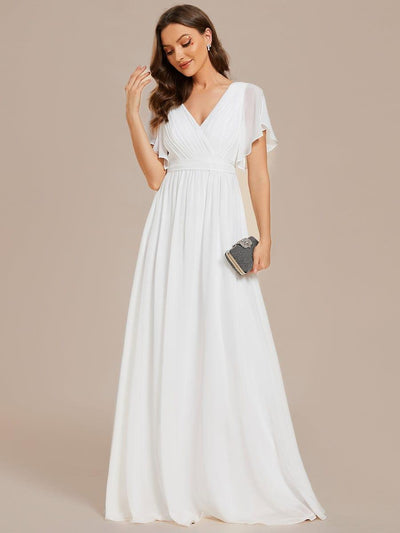 ever LEORA|A-Line Pleated Chiffon Tie-Waist Bridesmaid Dress