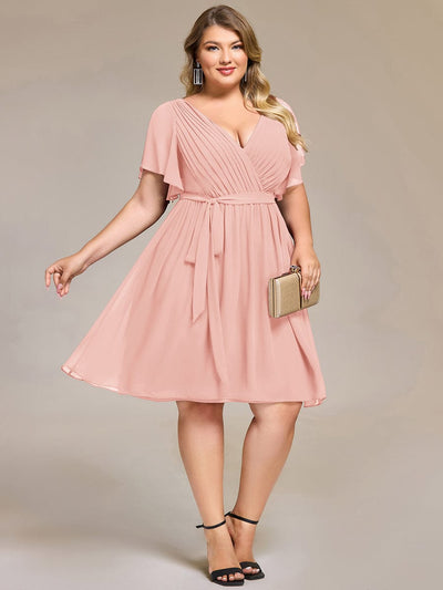 Tie-Waist Midi Bridesmaid Dress #color_Pink