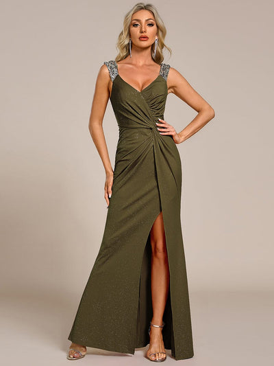 Elegant Sequin Prom Dress #color_Olive Green