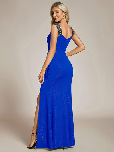 Elegant Sequin Prom Dress #color_Sapphire Blue