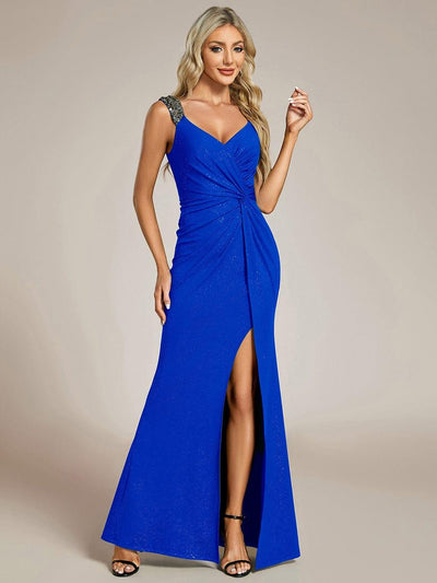 Elegant Sequin Prom Dress #color_Sapphire Blue