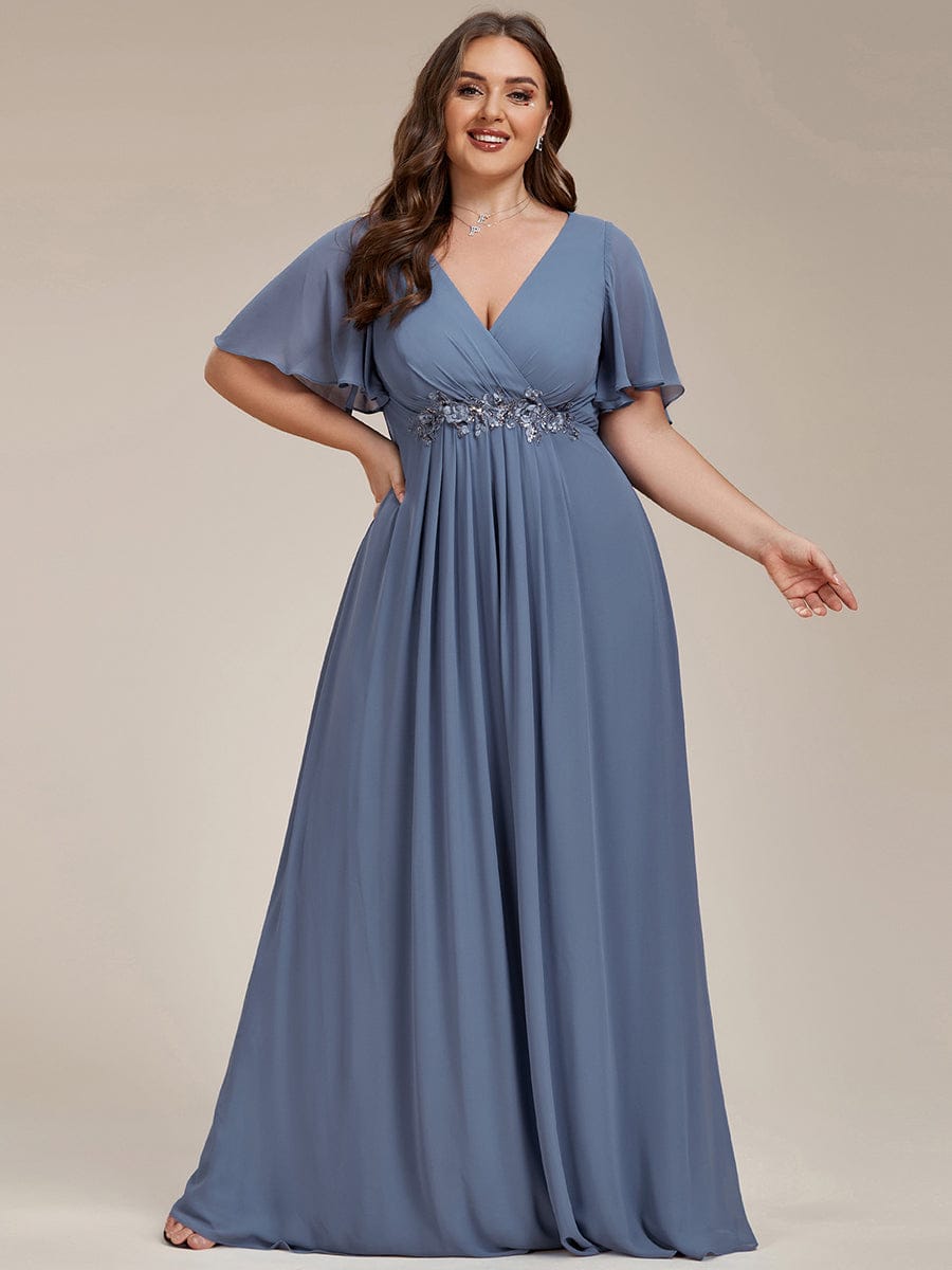 Dusty Blue Bridesmaid Gowns #style_EE01960DN