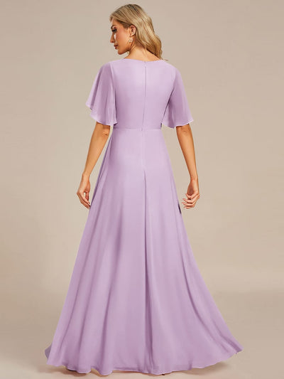 ever IVYROSE|Elegant Chiffon Applique Evening Dress with Flutter Sleeves