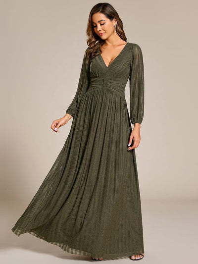 ever BRYM|Sparkle Long Sleeve Wedding Guest Dress with A-line Silhouette