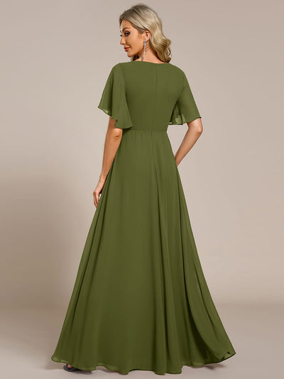 ever IVYROSE|Elegant Chiffon Applique Evening Dress with Flutter Sleeves