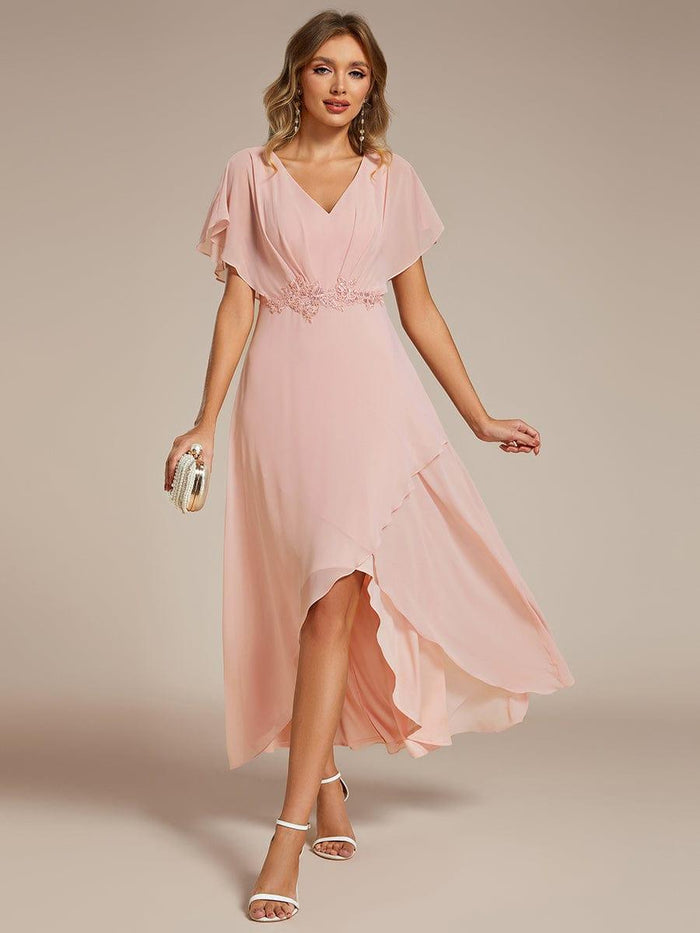 Elegant V Neck High Waist Evening Dress main image 0