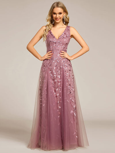 ever ZOEY|Sleeveless V-Neck Sequined A-Line Evening Dresses