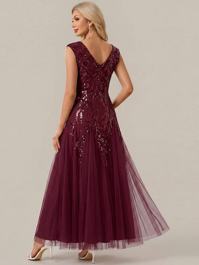ever FREYA|Embroidered Sequin Cap Sleeve Dress
