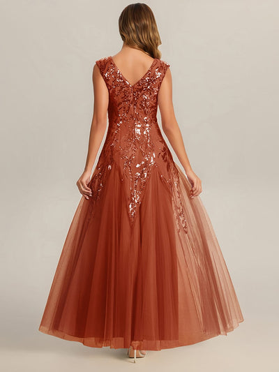 ever FREYA|Embroidered Sequin Cap Sleeve Dress