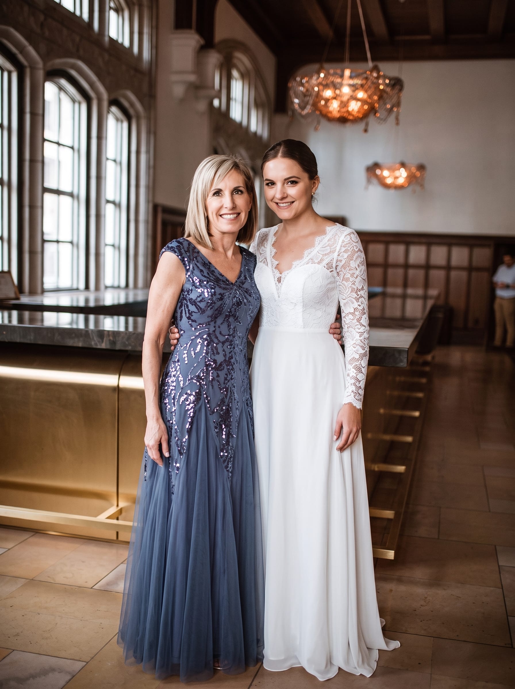 Embroidered Sequin Cap Sleeve Dress #color_Dusty Blue