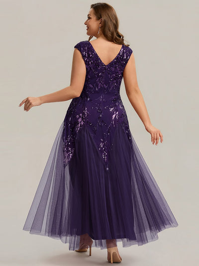pretty FREYA|Plus Size Embroidered Sequin Cap Sleeve Dress