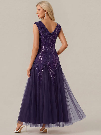 ever FREYA|Embroidered Sequin Cap Sleeve Dress